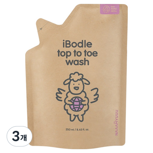 아이보들 탑투토워시 리필, 3개, 250ml