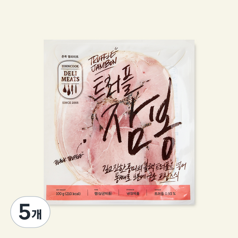 존쿡델리미트 트러플 잠봉, 100g, 5개