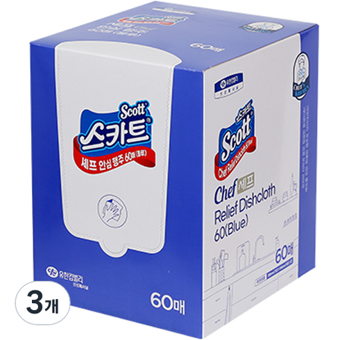 스카트 셰프 안심 행주, 60개입, 3개