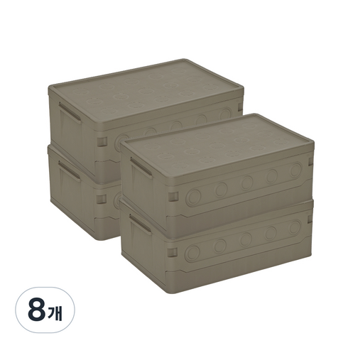 씨밀렉스 접이식 캠핑 테이블 폴딩박스 2호 37L, 브라운, 8개