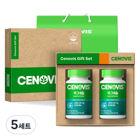 세노비스 마그네슘 90g + 쇼핑백, 90정, 5세트