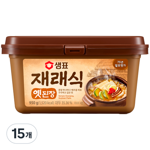 샘표 재래식옛된장, 950g, 15개