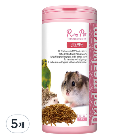 로라펫 건조밀웜 간식, 115g, 5개