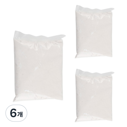 유니아트 색모래 500g, 흰색, 6개