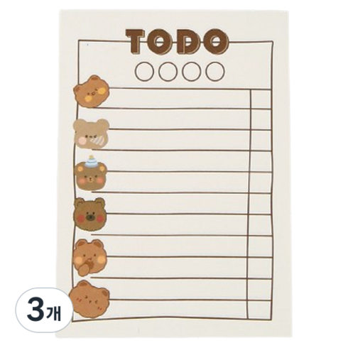 스타스토어 귀여운 과일 곰 메시지 메뉴 포스트잇 디자인9 50p, 3개