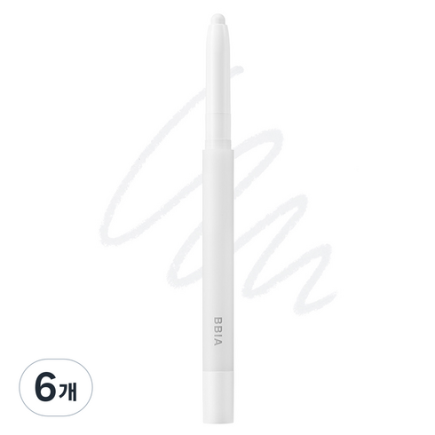 삐아 애교살 펜슬 0.4g, 01 볼륨 화이트, 6개
