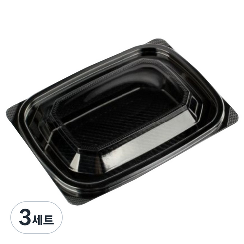 대성 프리미엄 반찬샐러드용기 뚜껑 세트 2호 흑색 DS-204, 300개, 3세트