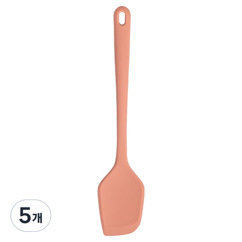 키친팩토리 플래티넘 실리콘 스파츌라 대, 코랄핑크, 5개
