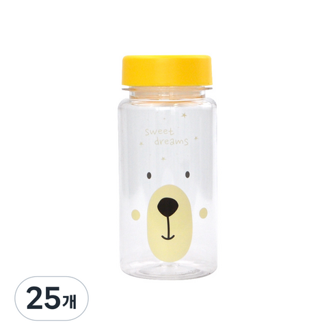 키친유 베어 에코젠 물병, 혼합색상, 350ml, 25개
