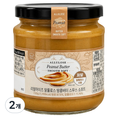 리얼마이즈 알룰로스 땅콩버터 스무스 소프트, 230g, 2개