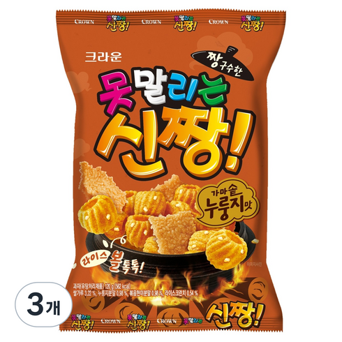 못말리는신짱 가마솥 누룽지맛, 120g, 3개