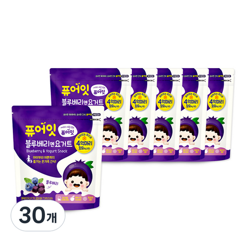내이브로 퓨어잇 동결건조 요거트 큐브 간식, 블루베리엔요거트, 16g, 30개