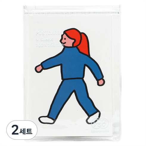 제로퍼제로 일러스트 엽서 세트, 걸어가자, 18개