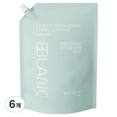 비블랑 유아 섬유유연제 블랑향 리필, 6개, 1.6L