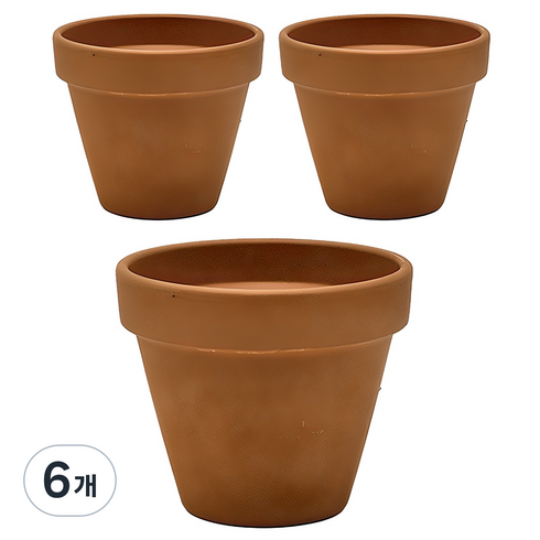 독일토분 오리지널 화분, 황토, 6개