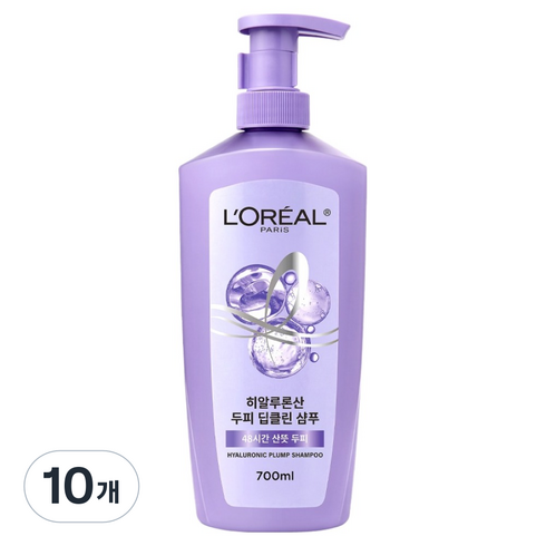 로레알파리 히알루론산 두피 딥클린 샴푸 48시간 산뜻 두피, 10개, 700ml