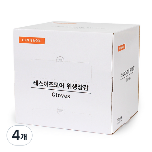 레스이즈모어 대용량 위생장갑, 1000개입, 4개