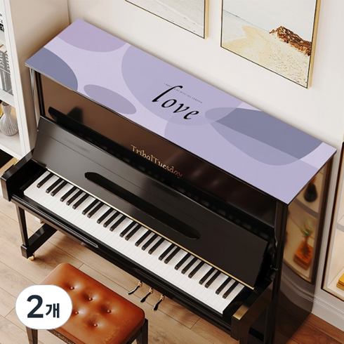 에어 조약 일러스트 피아노 상단 매트 40 x 180 cm, TYPE 06, 2개