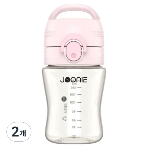 주니 PPSU 원터치 탑핸들 입모아컵, 베이비핑크, 2개, 210ml