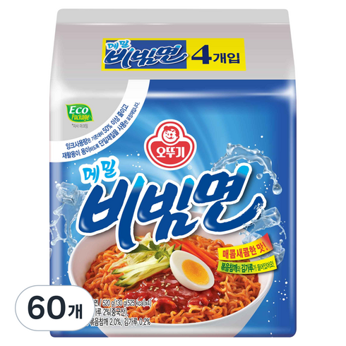오뚜기 메밀 비빔면 130g, 60개