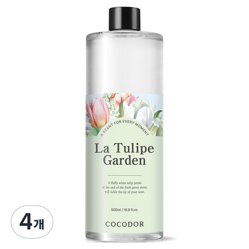 코코도르 대용량 디퓨저 리필, 라튤립가든, 500ml, 4개