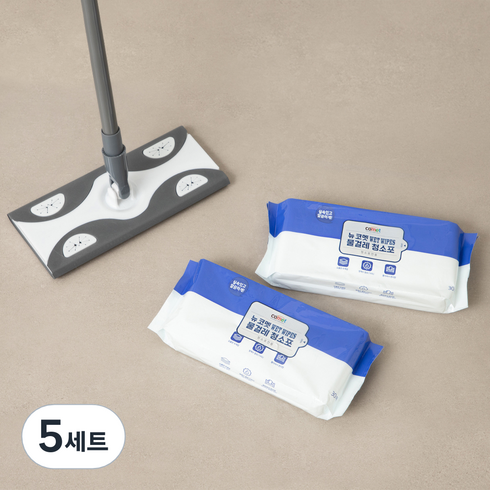 코멧 막대걸레 + 물걸레 청소포 30매 2팩, 5세트