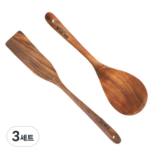 올비아 월넛 원목 조리도구 세트, 에그뒤집개 + 주걱, 3세트