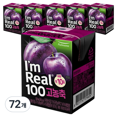 풀무원 아임리얼 100 고농축 푸룬, 120ml, 72개