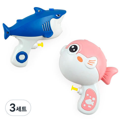 애들랜드 물총 2종 세트, 피쉬 + 샤크, 3세트