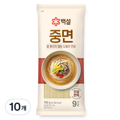 백설 중면, 900g, 10개