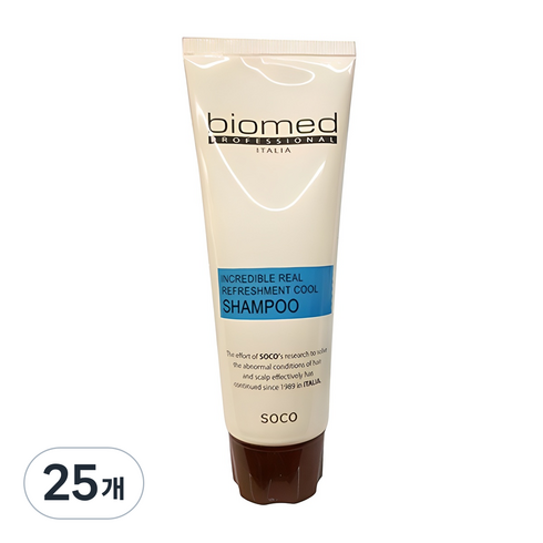 바이오메드 프로페셔널 리얼 리후레쉬먼트 쿨 여행용샴푸, 100ml, 25개