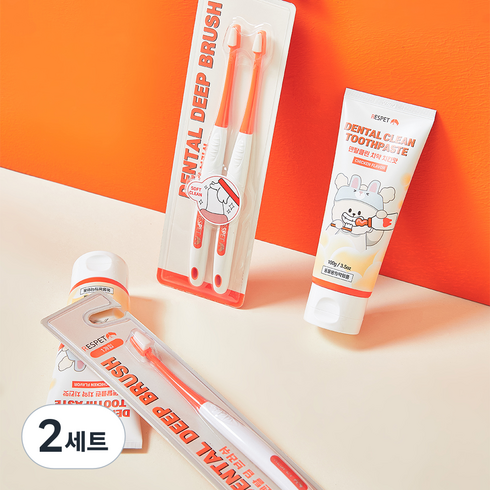 리스펫 반려동물 덴탈클린 치약 + 덴탈 딥 브러쉬 2p 세트, 2세트