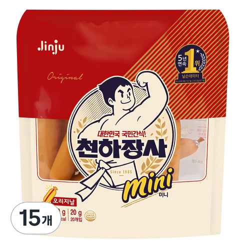 천하장사 오리지날 미니 간식 소시지, 400g, 15개