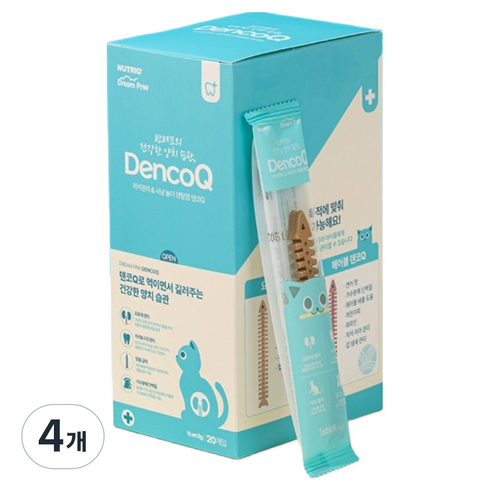 뉴트리오 고양이 덴코큐 덴탈 양치껌 20p, 160g, 4개, 닭고기