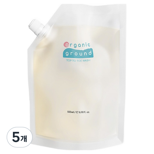 오가닉그라운드 올인원 탑투토 워시 리필, 500ml, 5개