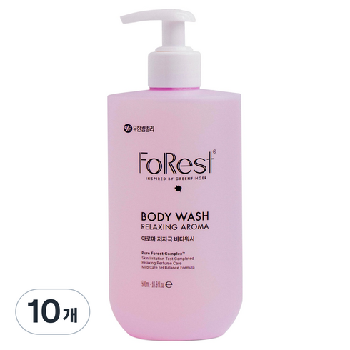그린핑거 포레스트 릴렉싱 아로마 저자극 바디워시 플로럴향, 500ml, 10개