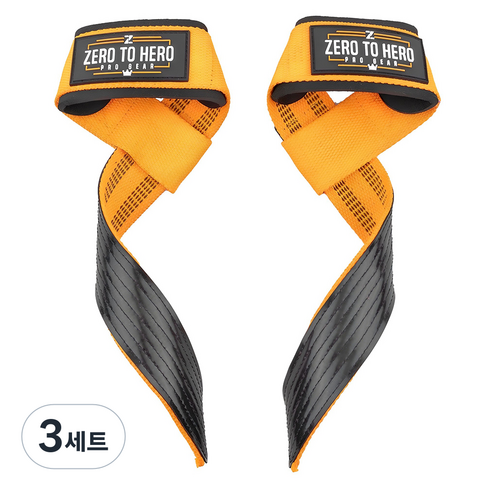 제로투히어로 논슬립 헬스스트랩, Type2ORANGE, 3세트