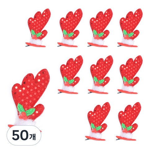 파티쇼 루돌프 날개 머리핀, 레드, 50개