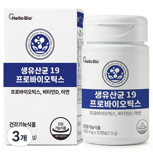 헬로바이오 생유산균 19 프로바이오틱스 7.5g, 3개, 30정