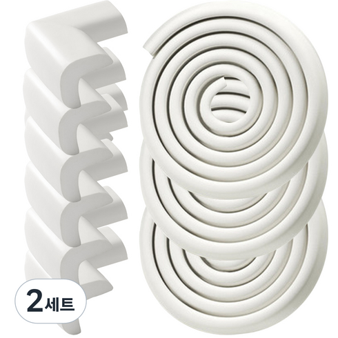 원더파파 엠보싱 모서리보호대 3p + 코너보호대 6p 세트, 2세트, 화이트