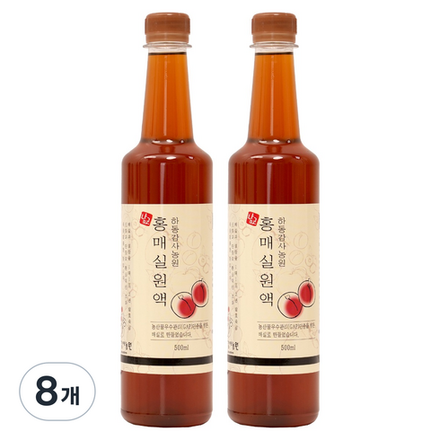 하동감사농원 홍매실원액, 500ml, 8개