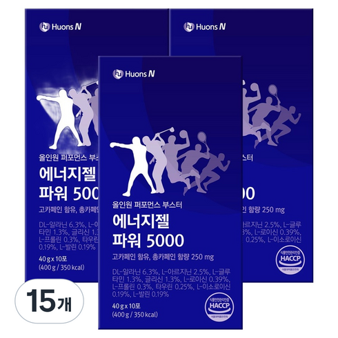 휴온스 에너지젤 파워 5000, 10회분, 400g, 15개