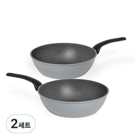 퀸센스 데일리 프라이팬 세트 2개, 회색, 궁중팬 24cm + 궁중팬 24cm, 2세트
