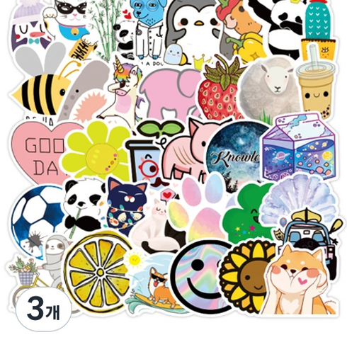 우밍스토어 노트북 꾸미기 애니멀 스티커 50p, 3개, 타입 1