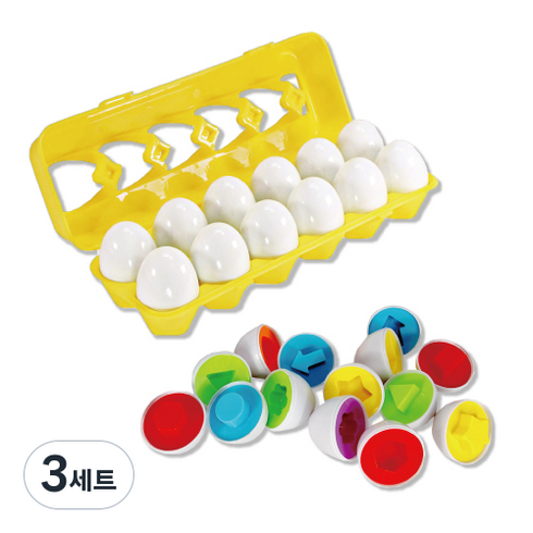 꼬꼬 도형 매칭 완구, 혼합색상, 3세트