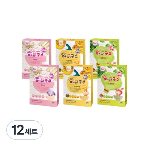 치키몽키 우리밀아이국수 버라이어티 3종세트, 일반맛, 시금치맛, 단호박맛, 12세트, 150g