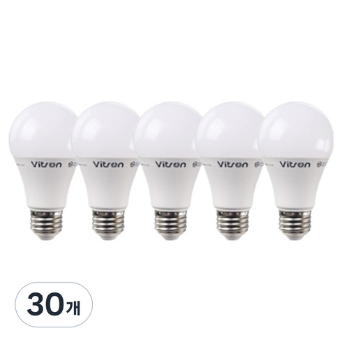 비츠온 LED 벌브 10W, 전구색, 30개