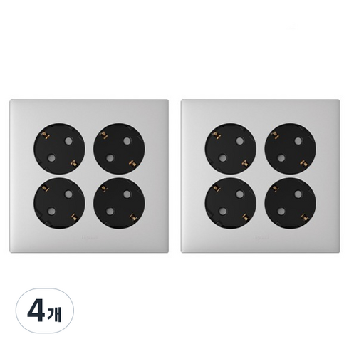 르그랑 아펠라 Simple 4구매입콘센트 45도 핀타입 실버, 4개