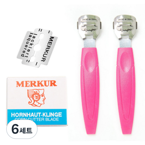 모모리빙 굳은살제거 발 각질 면도기 로즈 2p + 면도날 10p 세트, 6세트