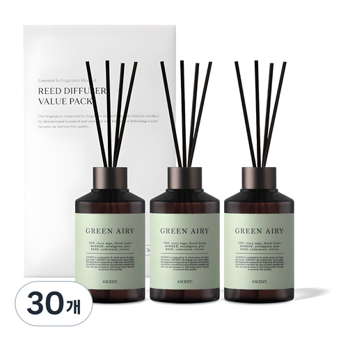 에이센트 퍼퓸드 디퓨저, 그린에어리, 200ml, 30개